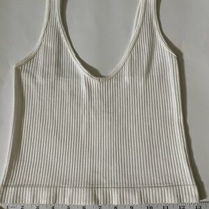 Aura White Ribbed Tank Top